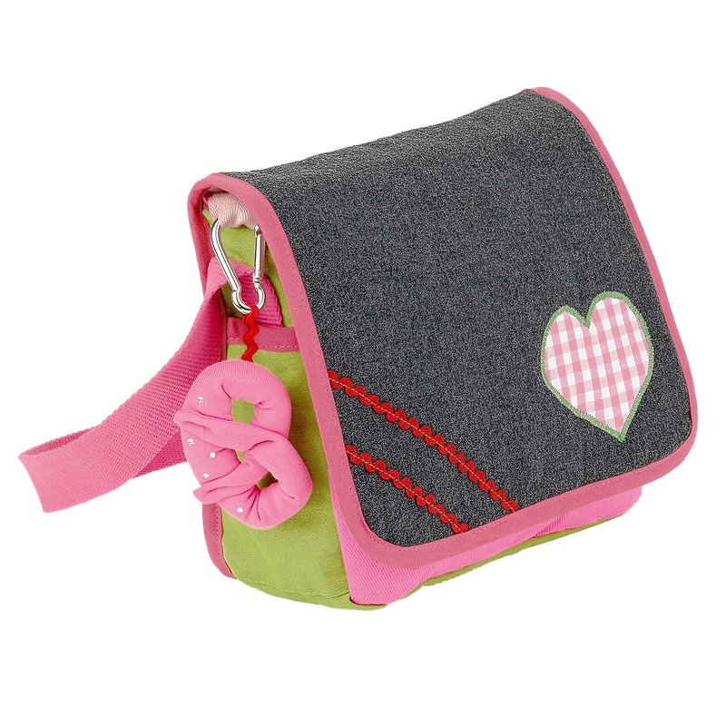 German century-old brand Käthe Kruse Octoberfest love children's shoulder bag - Backpacks & Bags - Cotton & Hemp Pink