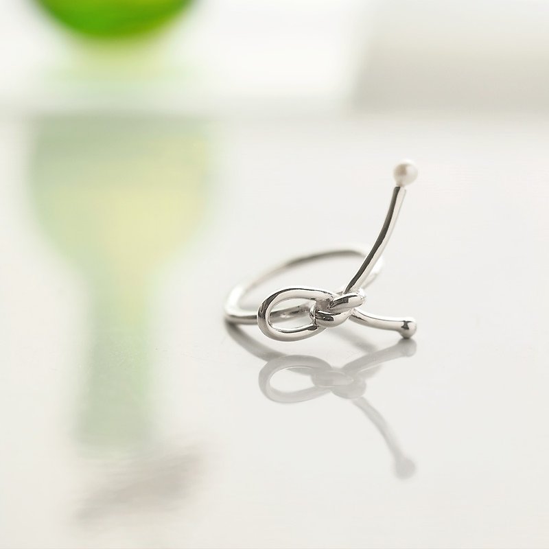 Pearl knot ring Silver 925 - แหวนทั่วไป - โลหะ สีเงิน