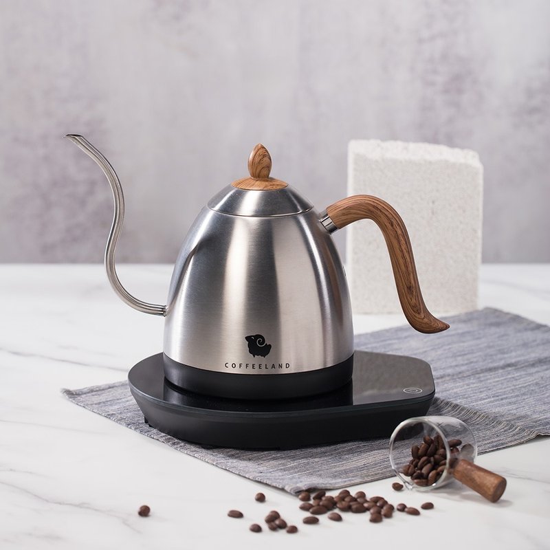 COFFEELAND | 小羊細長口溫控壺600ml - 咖啡壺/手沖壺 - 其他材質 銀色