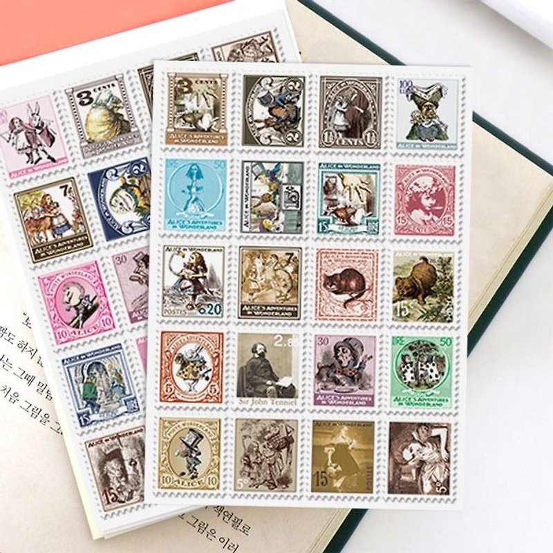7321 Desgin-授權郵票貼紙組V4-愛麗絲A02,7321-04603 - 貼紙 - 紙 多色