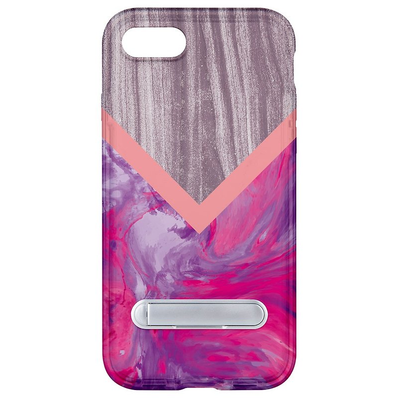 木系粉紅雲石 隱藏磁石支架 iPhone 8 7 6 plus 手機殼 手機套 - 手機殼/手機套 - 塑膠 白色
