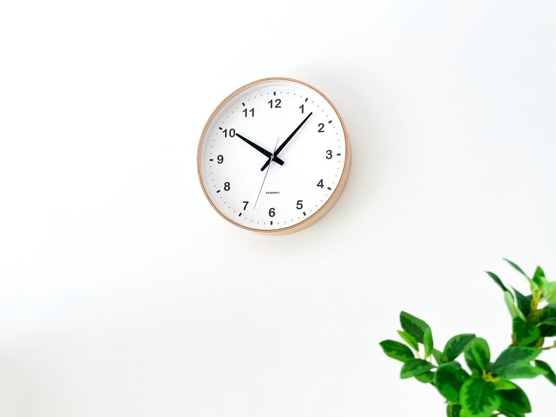 KATOMOKU plywood clock L尺寸 自然色 (km-33L) 掛鐘 日本製造 - 時鐘/鬧鐘 - 木頭 卡其色