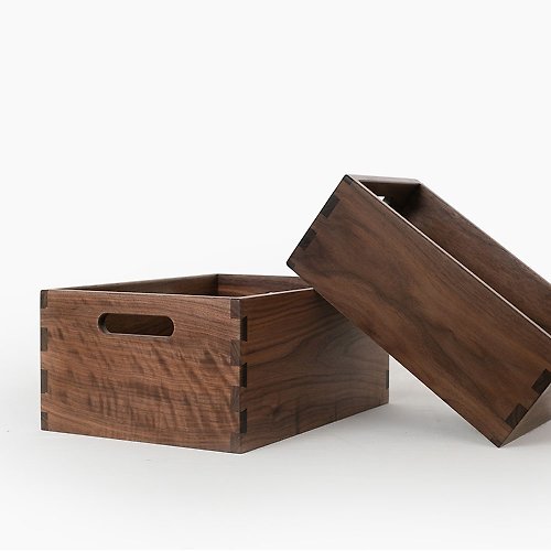 168木工方 168木工方桌面收納盒黑胡桃木傳統燕尾榫榫卯結構儲物盒全實木