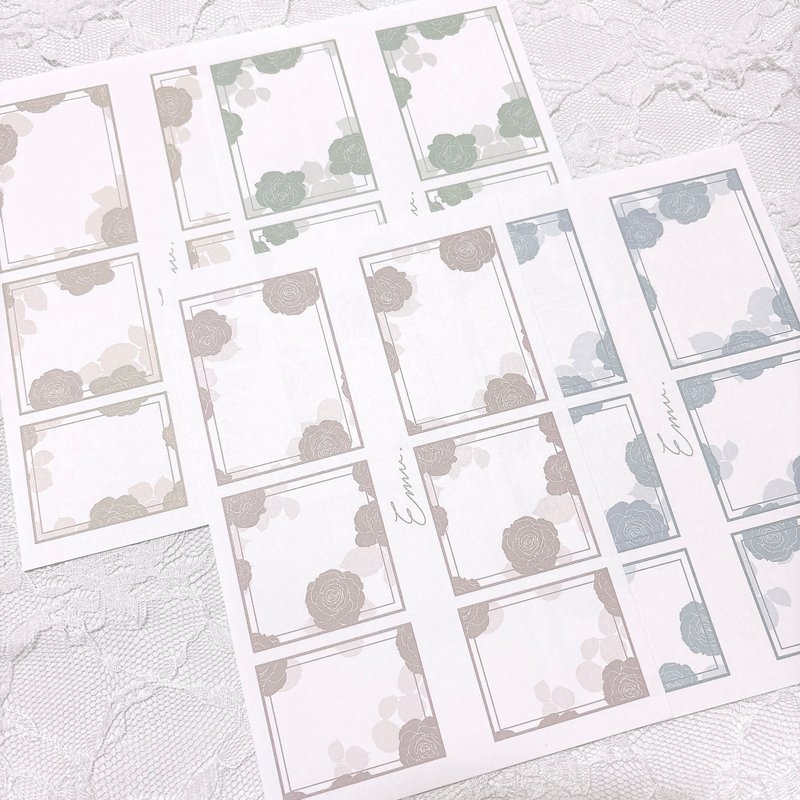 Flower pattern frame -007- - Sticky Notes & Notepads - Paper Multicolor