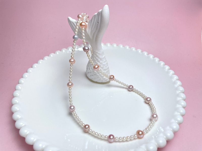 彩虹碎碎冰 天然淡水珍珠 BABY珠 項鏈 - 手鍊/手環 - 珍珠 多色