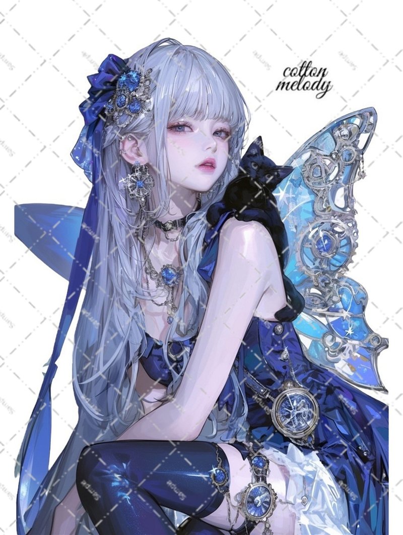 original sticker no.6389 人物ステッカー オリジナルステッカー 人物ステッカー 女の子ステッカー オリジナル人物ステッカー - 貼紙 - 紙 