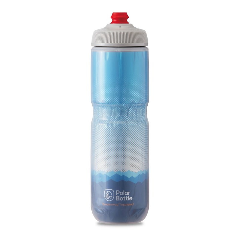 Polar Bottle 24oz 雙層保冷噴射水壺 Ridge 藍-銀 - 運動配件 - 塑膠 藍色