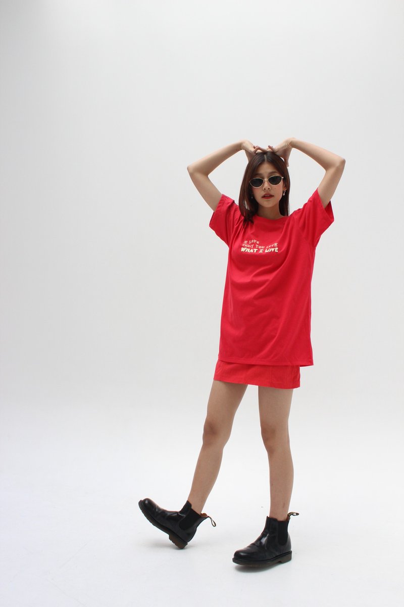 I love that tee white - 帽T/大學T - 棉．麻 