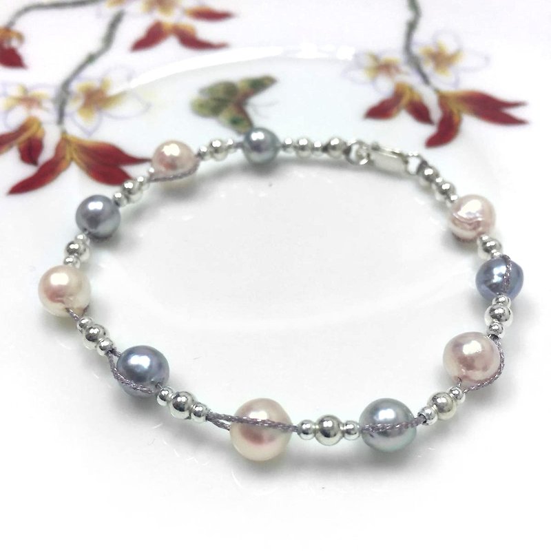 Sparkling Baroque Pearl Bracelet | Irregular Pearl Bracelet | Akoya Pearls - สร้อยข้อมือ - ไข่มุก 
