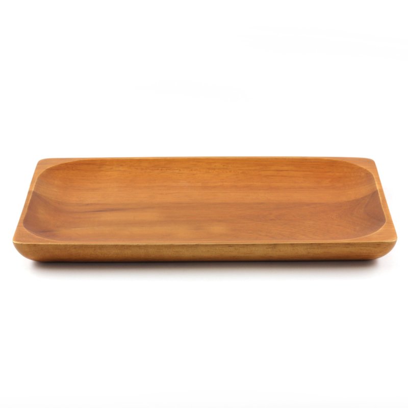 |CIAO WOOD| Rectangle Rubber Wood Plate - ถ้วยชาม - ไม้ สีนำ้ตาล