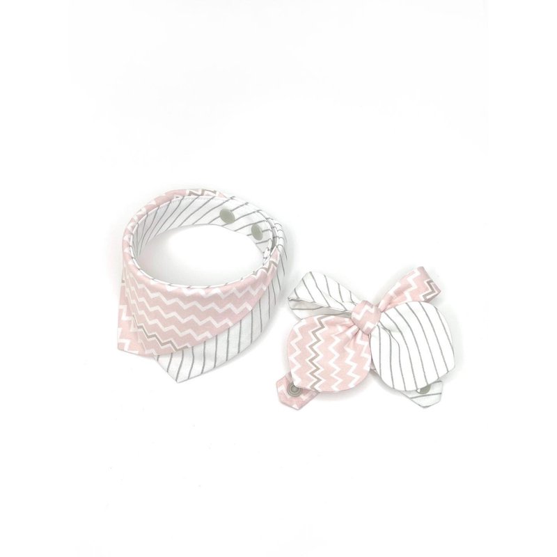 Heartbeat_Pet scarf/bow tie - Collars & Leashes - Cotton & Hemp Pink