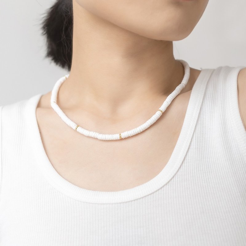 白貝殼項鏈 高級時髦定製項鏈 - 項鍊 - 貝殼 白色