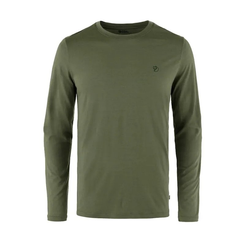 【Fjallraven】Abisko Wool LS M_男_長袖羊毛排汗衣_ 625月桂綠 - 運動上衣/排汗衫 - 羊毛 灰色