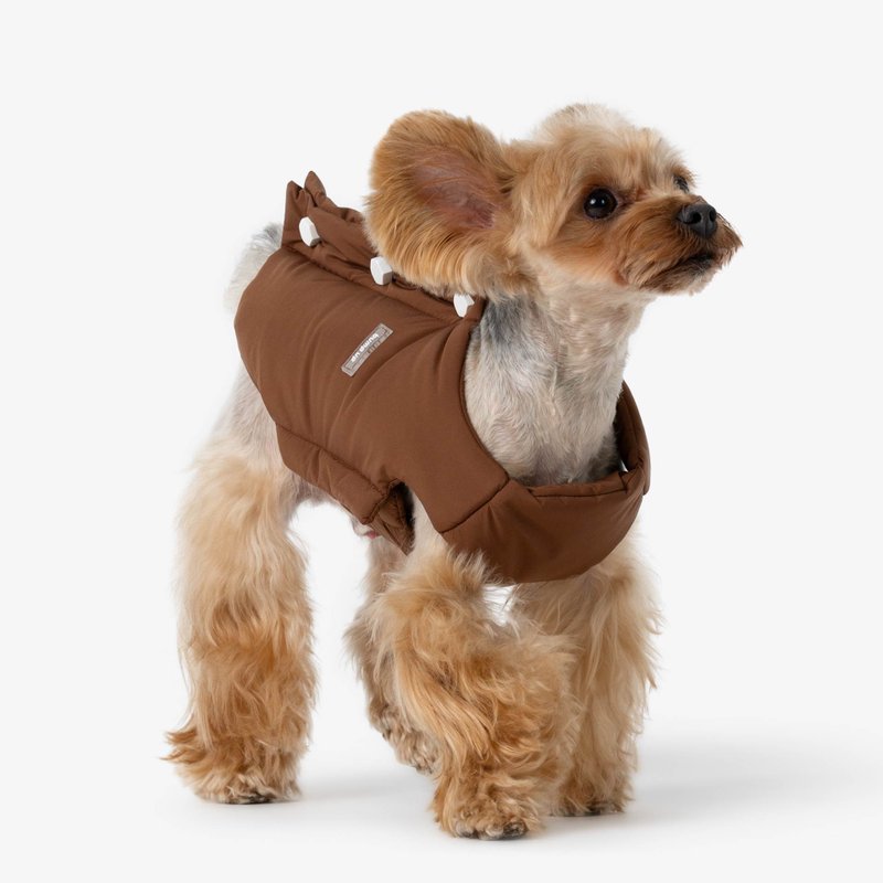 bump up【Bolts】Winter Vest for Small and Medium Dogs | Warm Puffer Jacket - ชุดสัตว์เลี้ยง - ไนลอน สีนำ้ตาล