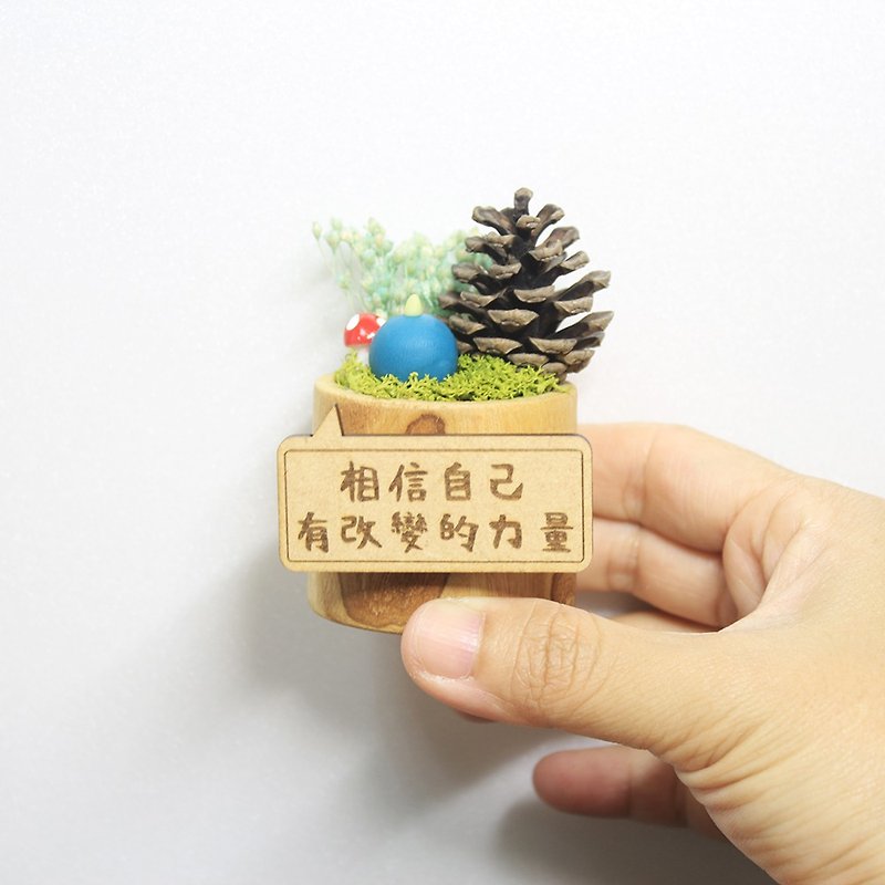 l小日植 l bird small wooden potted decoration - blue - Items for Display - Wood Blue