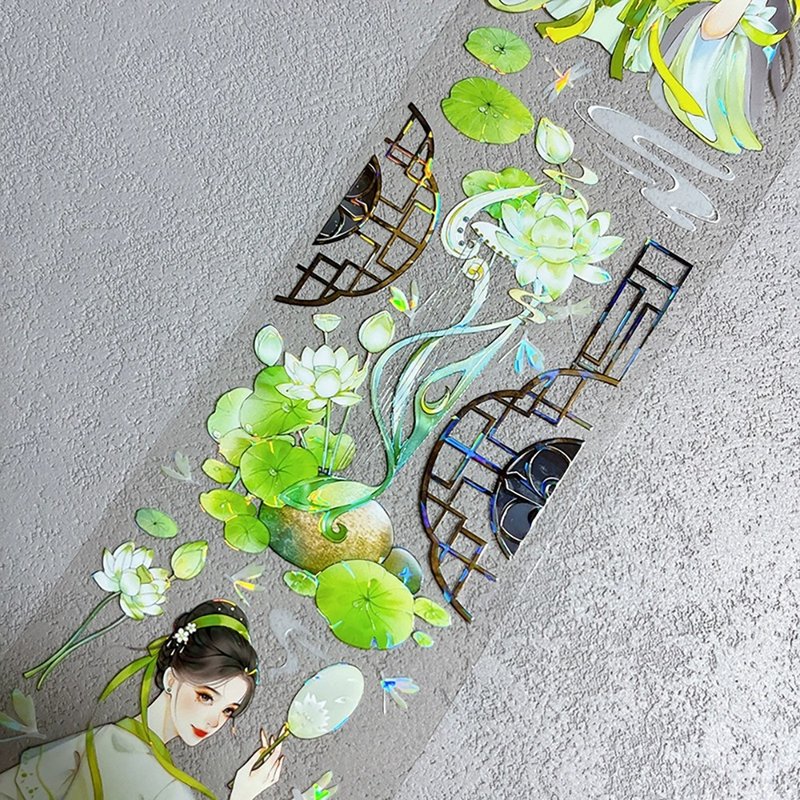 OKMT新七天 new7days 中国風流砂グルカステッカー PET手帳&和紙マスキングテープ 玉楼芳菲共诗词 - マスキングテープ・PET テープ - プラスチック 多色