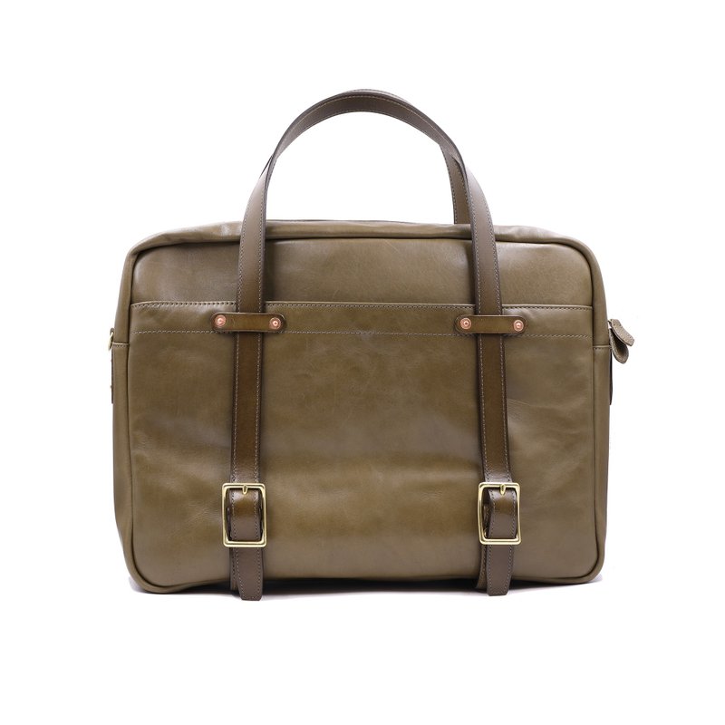 手工植鞣皮革-公事包 leather Laptop briefcase - 公事包 - 真皮 