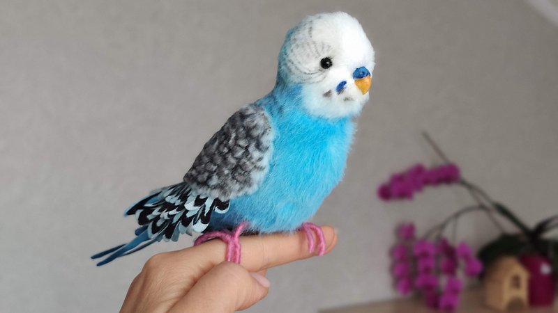 Budgie plush toy - Stuffed Dolls & Figurines - Other Materials Blue