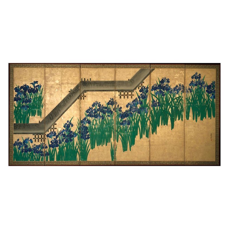 【日本琳派 / 藝術掛畫】 尾形光琳  | 八橋圖屏風 右 - 海報/掛畫/掛布 - 紙 