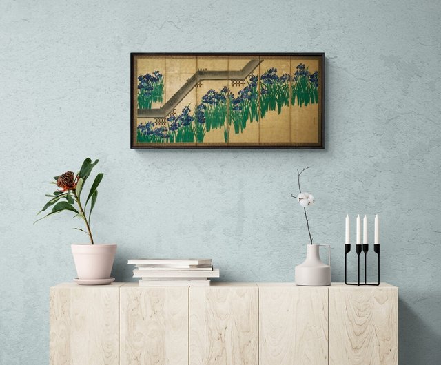 日本林派・美術掛絵】尾形光琳｜八橋図屏風右 - ショップ LIGHTO