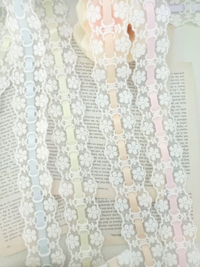 純棉刺繡彩色 粉色藍色黃色蕾絲花邊織帶lolita裝飾花邊 - 其他 - 棉．麻 
