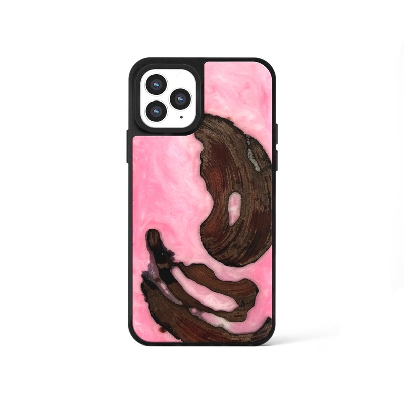 iPhone 13/14/15/16 epoxy wooden resin phone case - Reddish Hue III - Phone Cases - Wood Pink