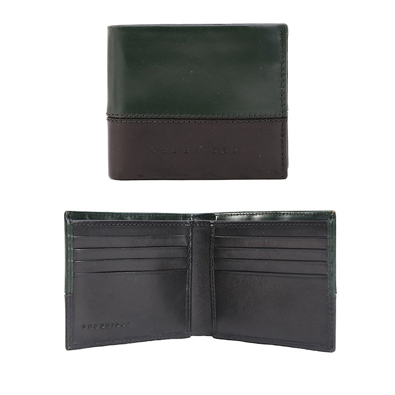 THE BRIDGE DAMIANO basic RFID short wallet - Wallets - Genuine Leather Green