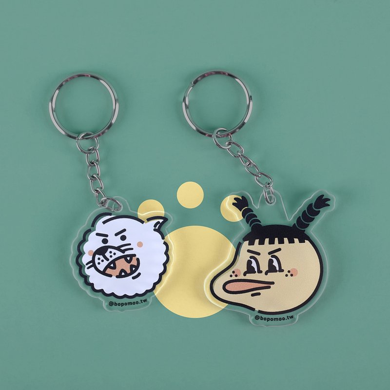 BOPOMOO family (狗子&妹子) 角色吊飾 鑰匙圈 可愛風 飾品 Q喔! - 鑰匙圈/鑰匙包 - 壓克力 