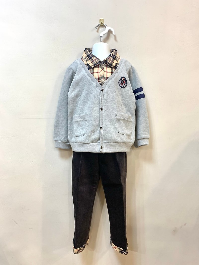 [Children's clothing gift] Nobeda Kavin boy faux two piece suit - เสื้อยืด - ผ้าฝ้าย/ผ้าลินิน 