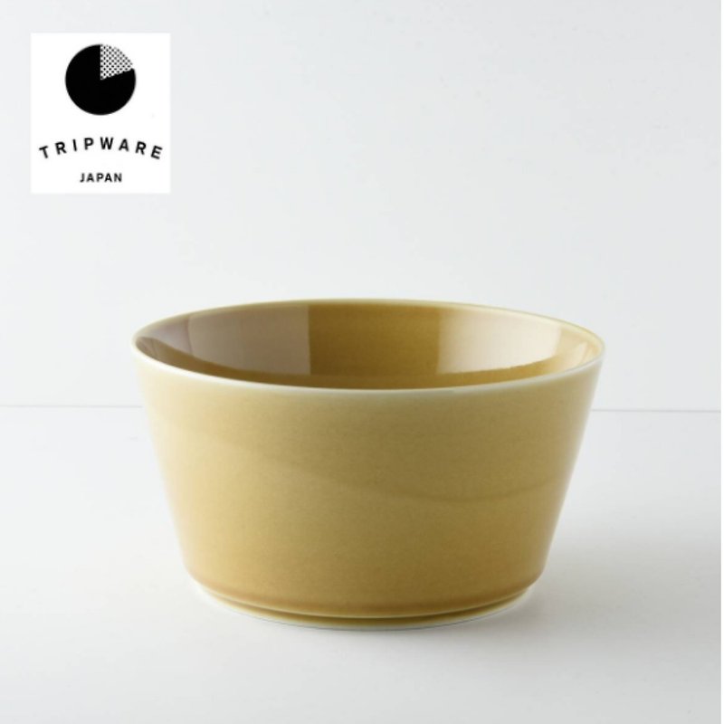 【Trip Ware Japan】950ml Bowl without Lid (Made in Japan)(Mino Ware)(Caramel) - Plates & Trays - Pottery 