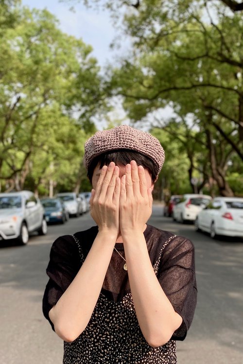 你是你手作日常 yourknitters Summer Beret 手工編織拉菲草貝蕾帽