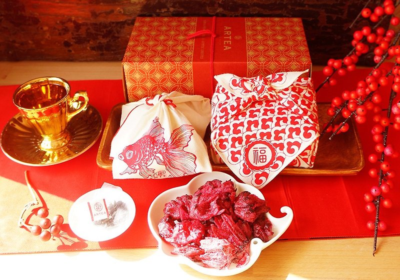 Honey Ruby Tea + Luoshen flower crisps - Tea - Cotton & Hemp Red