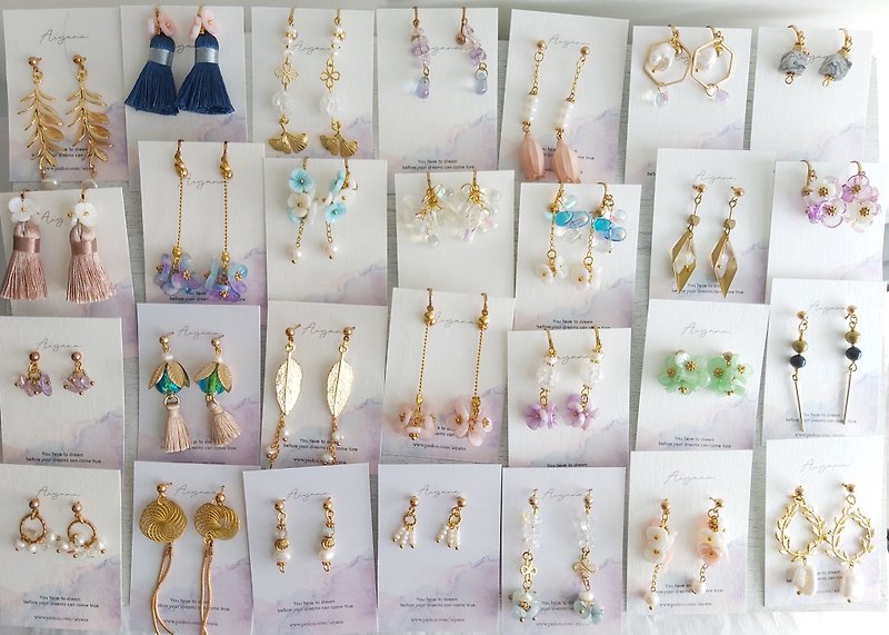 [Anniversary Goody Bag]-3 random pairs of earrings (ear acupuncture / ear clip / sterling silver 925) - ต่างหู - ทองแดงทองเหลือง หลากหลายสี