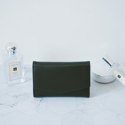 寇比手工皮件 Colbie Leather 【禮盒】真皮輕奢輕薄信封中夾 X0015 黑