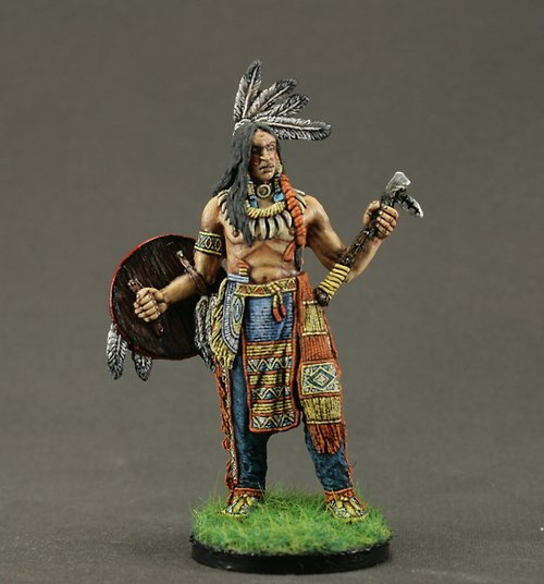 Indian with spear 54 mm Tin toy soldier 