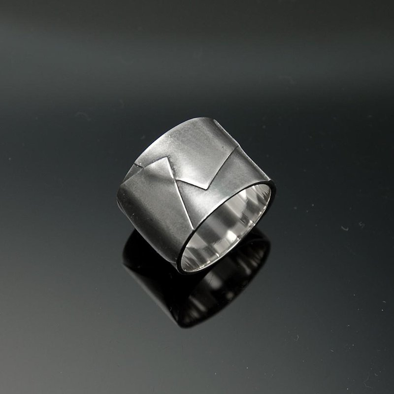 Laminated Silver ring [overlap] LLR-003 - แหวนทั่วไป - โลหะ 