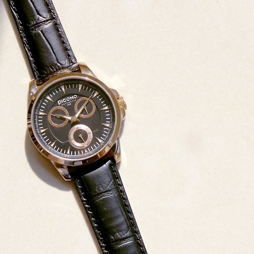 PICONO Watches 【PICONO】紳士多功能系列手錶-玫瑰金 / ST-1805
