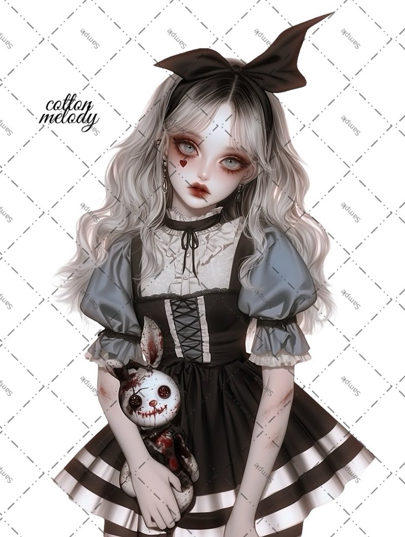 original sticker no.1987 人物ステッカー オリジナルステッカー オリジナル人物ステッカー 装飾ステッカー cotton melody - 貼紙 - 紙 