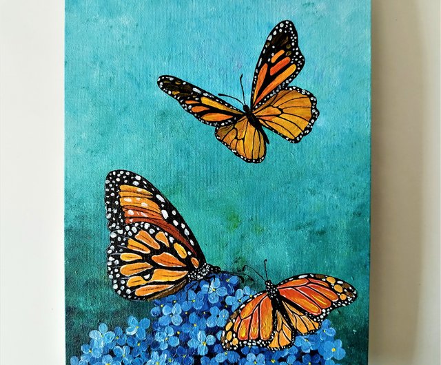 Butterfly Art, Miniature Drawing, high quality Monarch Butterfly Wall Art