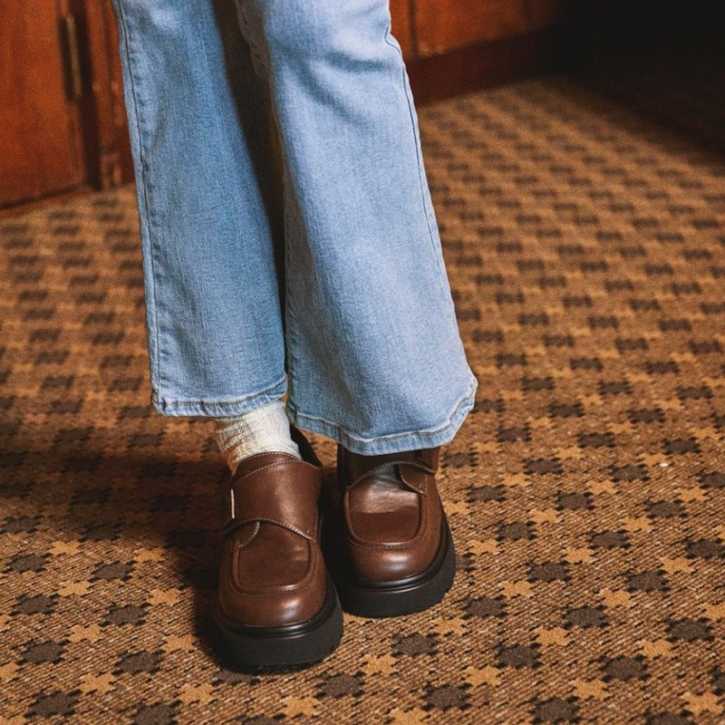 預購 SPUR Monk Strape Flatform Loafer-厚底樂福鞋 UA9029 DBR - 其他女皮鞋 - 其他材質 