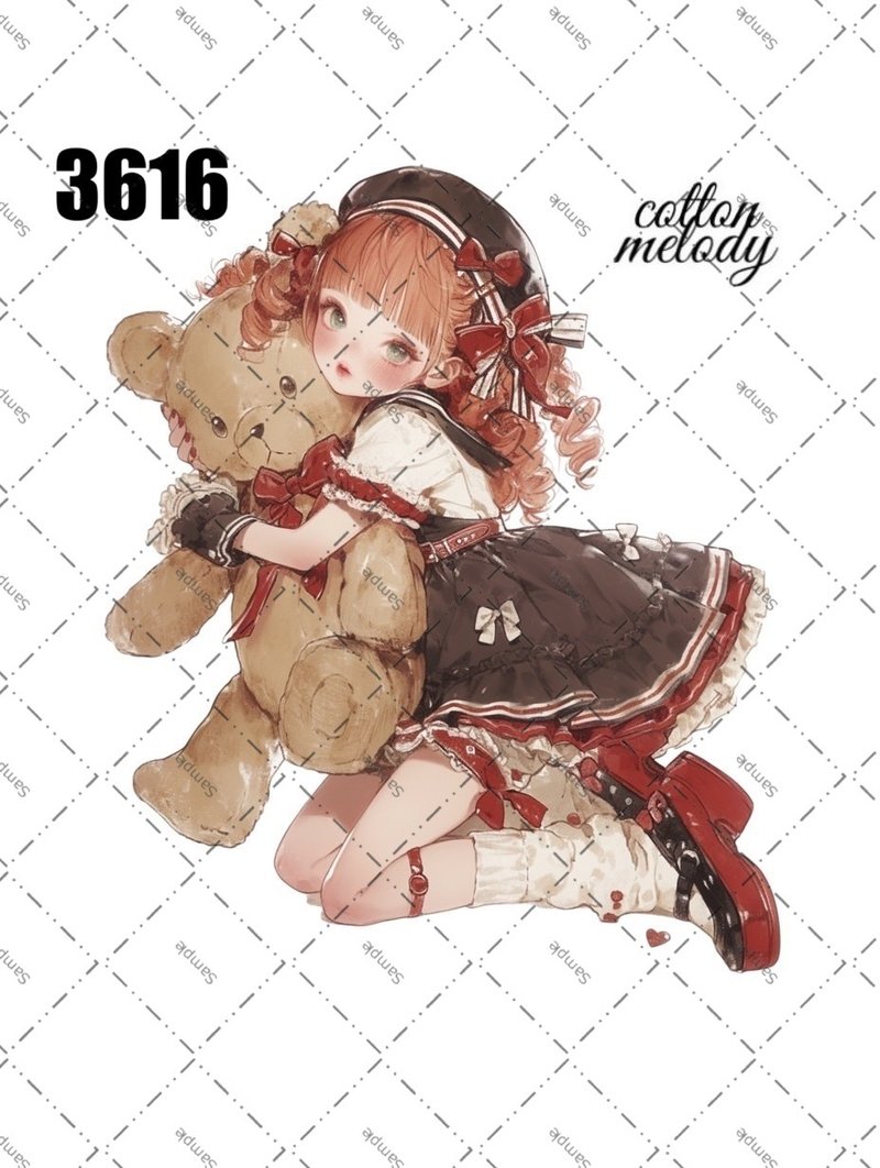 original sticker no.3616 人物ステッカー オリジナルステッカー オリジナル人物ステッカー 装飾ステッカー cotton melody - 貼紙 - 紙 
