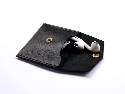 Mosina Leather Workshop 皮革耳機收納袋。零錢包 【多色可選。免費烙字】