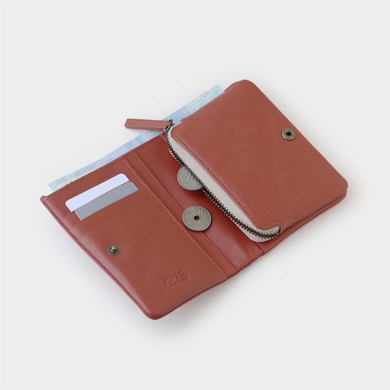 pinsel wallet : brick red - 錢包/皮夾/長短夾 - 真皮 紅色
