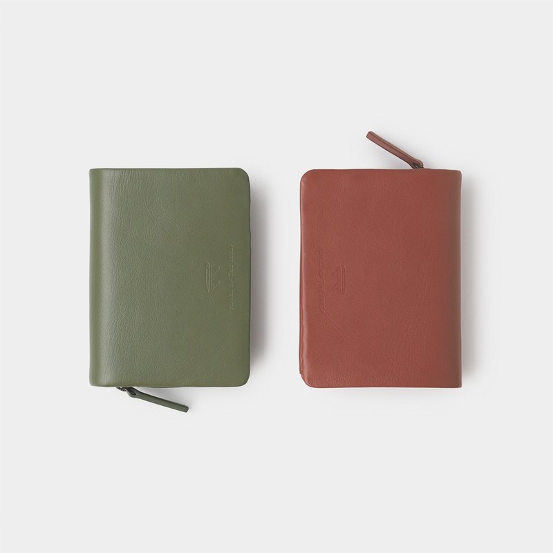 pinsel wallet : brick red - กระเป๋าสตางค์ - หนังแท้ สีแดง