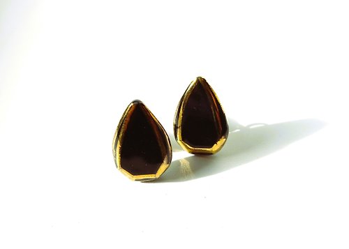 irodori ceramic accessory jewel cut pierce・earring  pairshape 黒