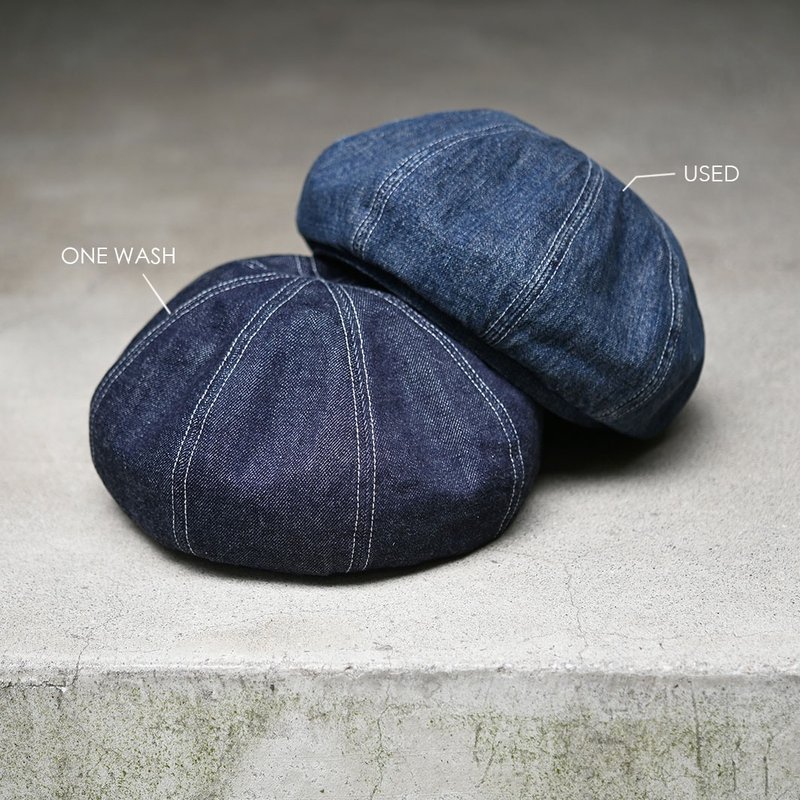 HIGHER Selvedge Denim Beret / 布邊丹寧貝雷帽 - 帽子 - 棉．麻 藍色