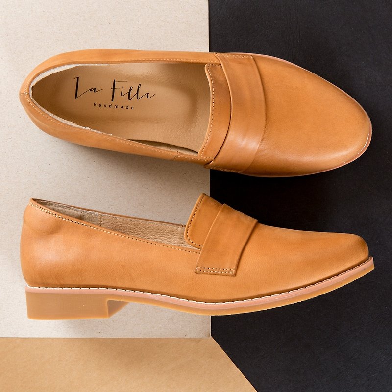 シンプルな茶色のローファー_ - オックスフォード靴 - 革 