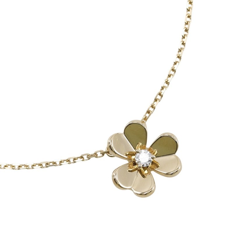【日本直送】ヴァンクリーフ&アーペル Van Cleef & Arpels フリヴォルミニ ネックレス 1Pダイヤ K18YG 約3.4g レディース【中古】 - 項鍊 - 貴金屬 金色