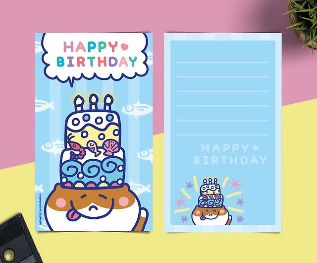 お誕生日おめでとう猫イラストカードお誕生日おめでとうカード ショップ メロンハウスの日常 キャットバットストア カード はがき Pinkoi