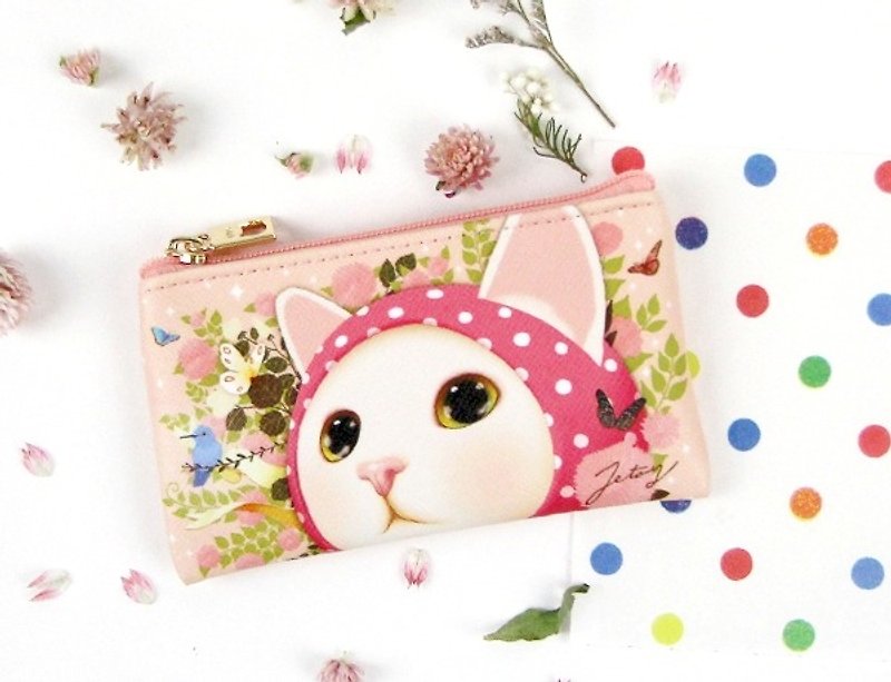Jetoy, Sweet Cat Card Coin Purse _Pink hood (J1605109) - Coin Purses - Other Materials Blue